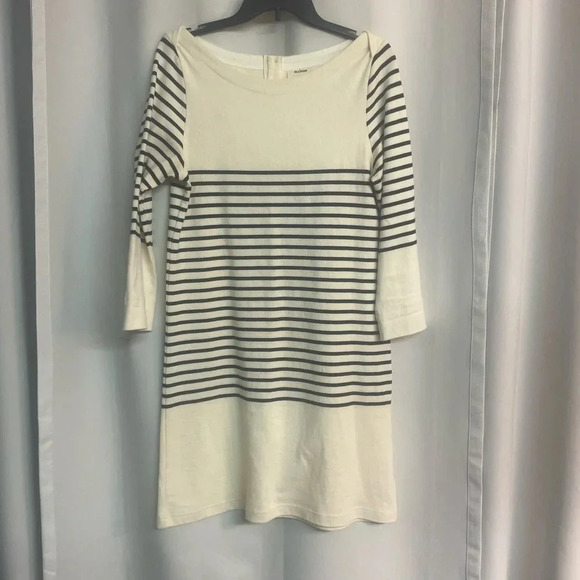 Anthropology Allihop dress black stripe cream base size Medium - Picture 1 of 5